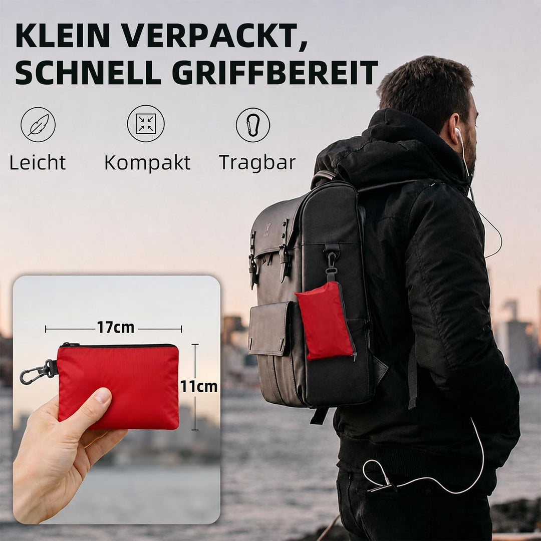 Frelaxy Regenschutz für Rucksäcke Schulranzen(15-90L), Wasserdichter Rucksack Regenhülle Regencape m