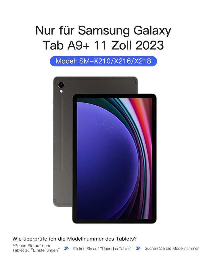 Inateck Hülle Tastatur für Samsung Tablet A9 Plus, Tablet mit Tastatur für Galaxy Tab A9+ 11 Zoll 20