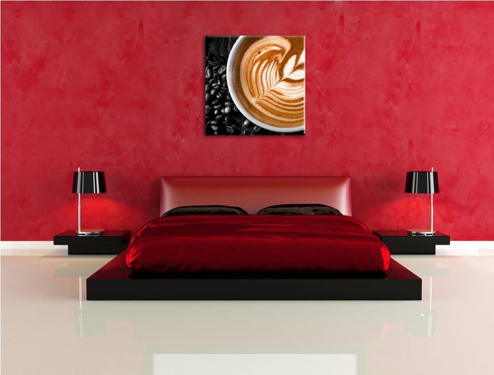 Pixxprint Edler Kaffee mit Schaumverzierung als Leinwandbild/Grösse: 70x70 cm/Wandbild/Kunstdruck/fe