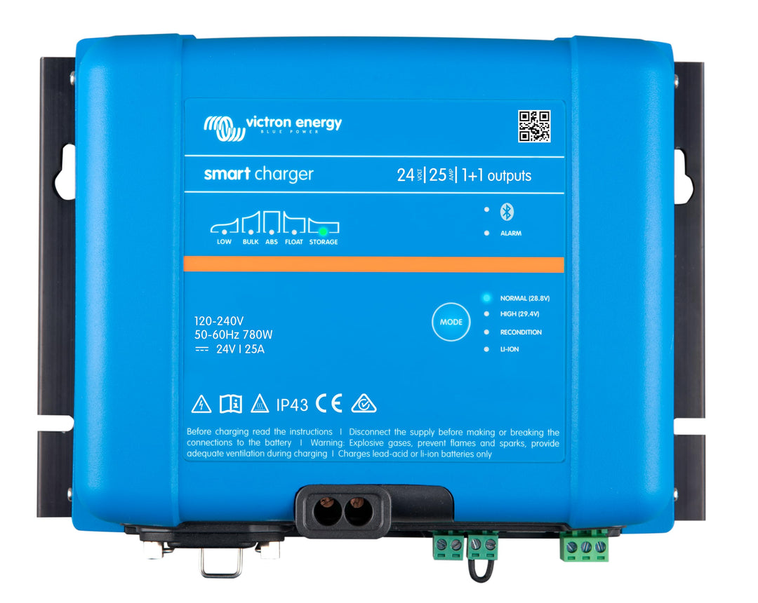 Victron Energy Smart IP43 24-Volt 25 Amp 230V (1+1) Output Batterie Ladegerät, Bluetooth