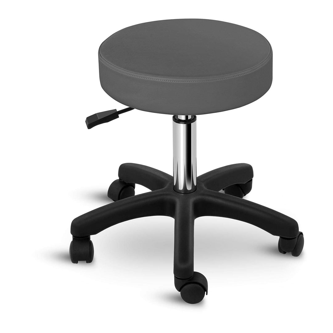 Physa Rollhocker Arbeitshocker mit Rollen Drehhocker Aversa Grey (grau, höhenverstellbar, max. 150 k