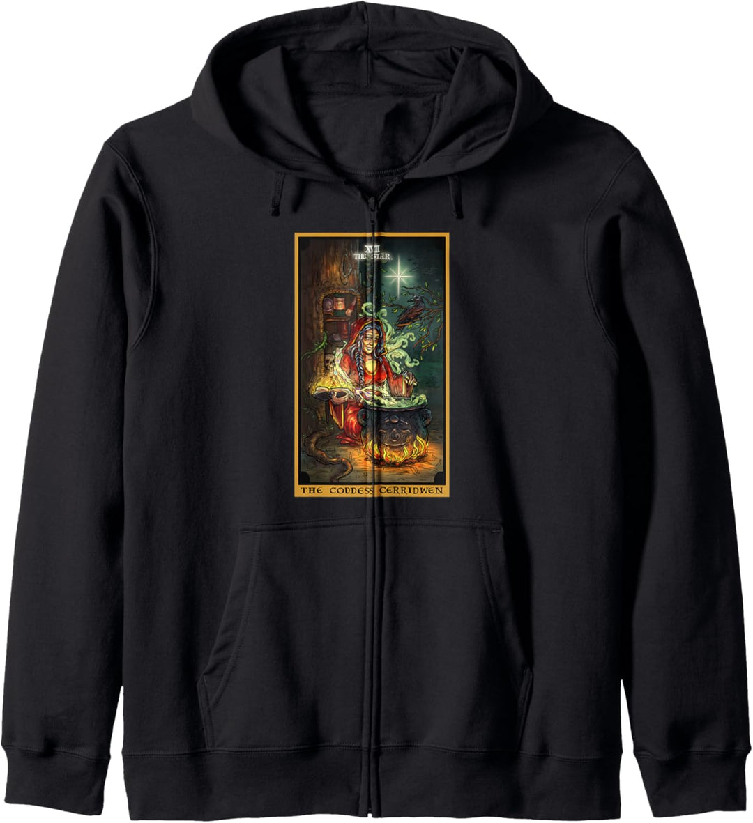 Tarotkarte "The Goddess Cerridwen The Star", Wicca, heidnische Hexe Kapuzenjacke