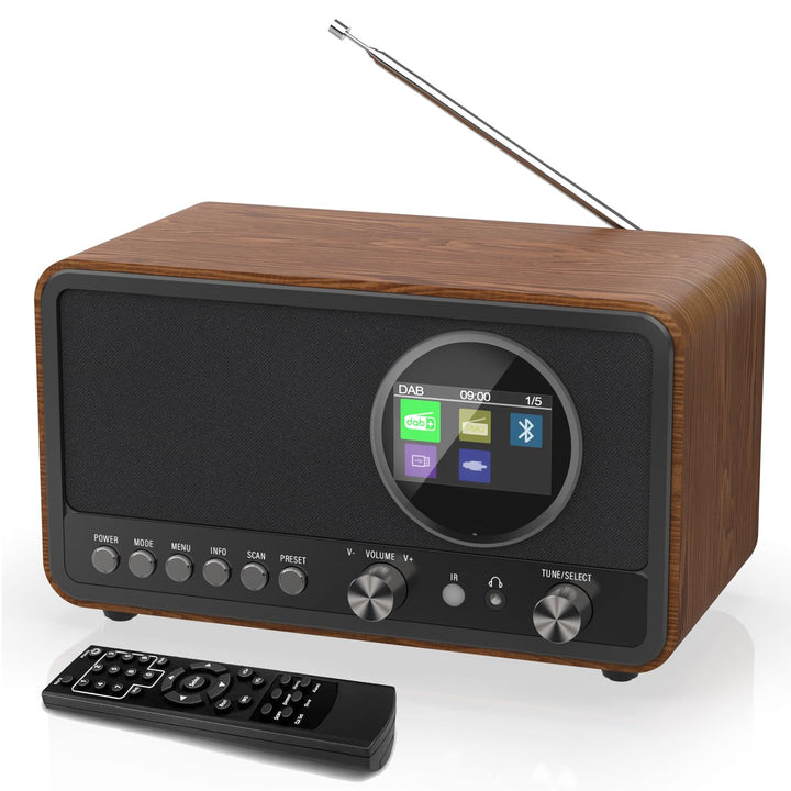 Monodeal DAB Radio (DAB+, DAB Plus, UKW, HiFi Lautsprecher 5W, Kopfhöreranschluss, TFT Display, Tast