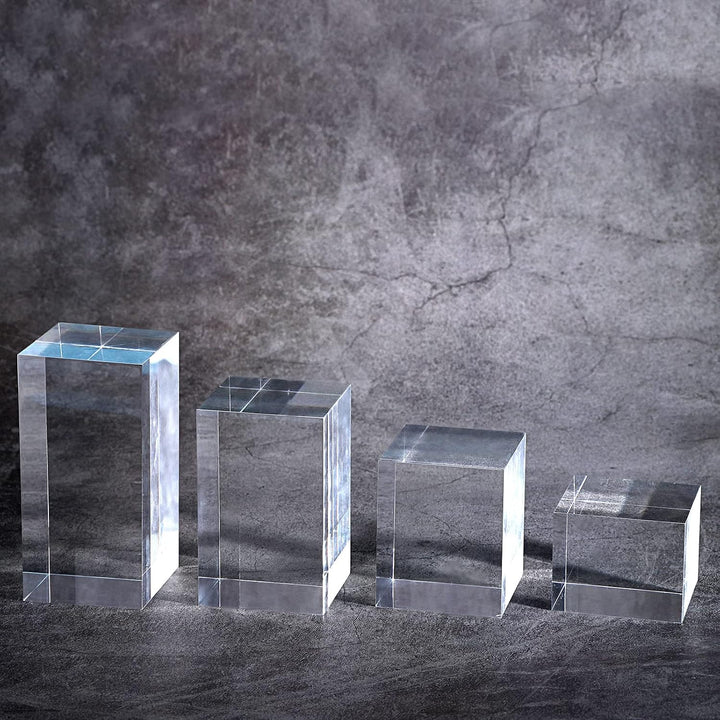 4 Sätze Transparent Acryl Display Ständer Rechteckiger Display Block
