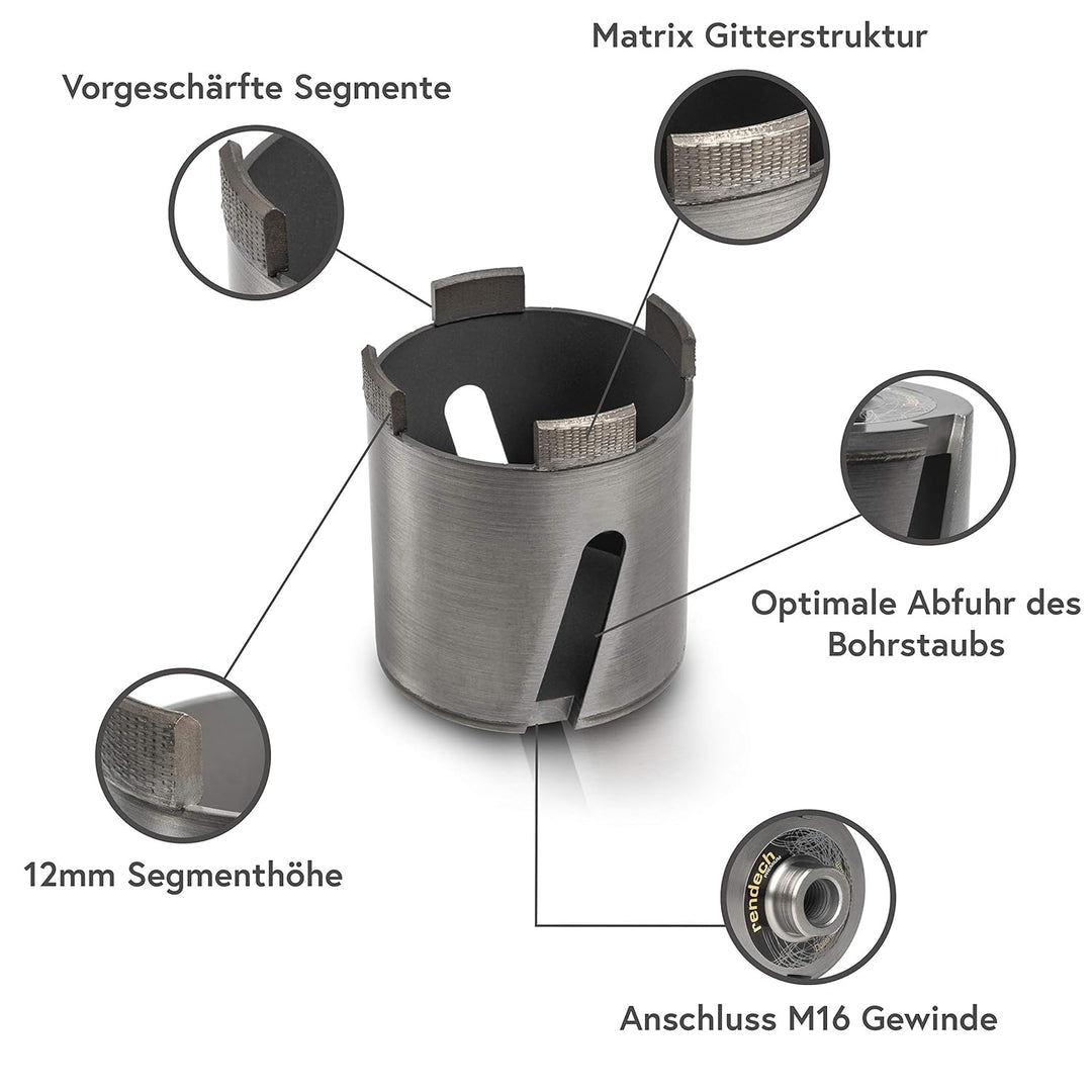Bohrkrone 82mm für Steckdosen - Diamant Dosenbohrer 82mm Mauerwerk, Beton, Ziegel, KS Stein uvm | re