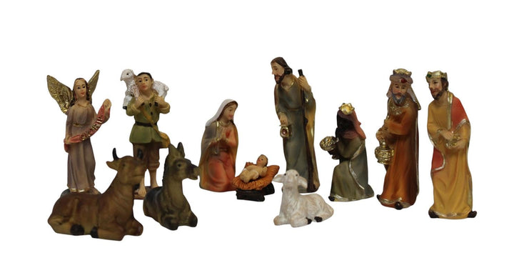 ZICOM Krippenfiguren Krippenset Miniaturenset 11-teilig Höhe 6cm handbemalt Polyresin, Modellbau Pup