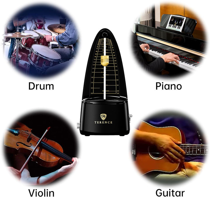 TERENCE Mechanisches Metronom für Klavier Gitarre Bass Violine Bass Metronom mit hoher Präzision Tra