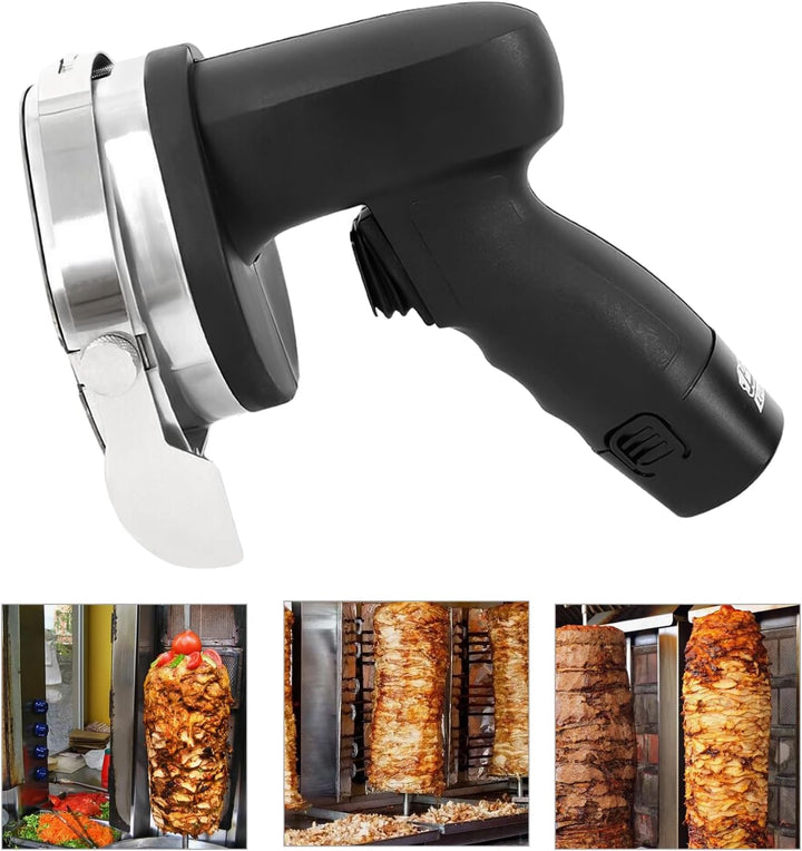 Madelynn Dönermesser Elektrisch 80W Kebabschneider mit 2 Klingen 1–8mm Elektrisches Schawarma-Messer