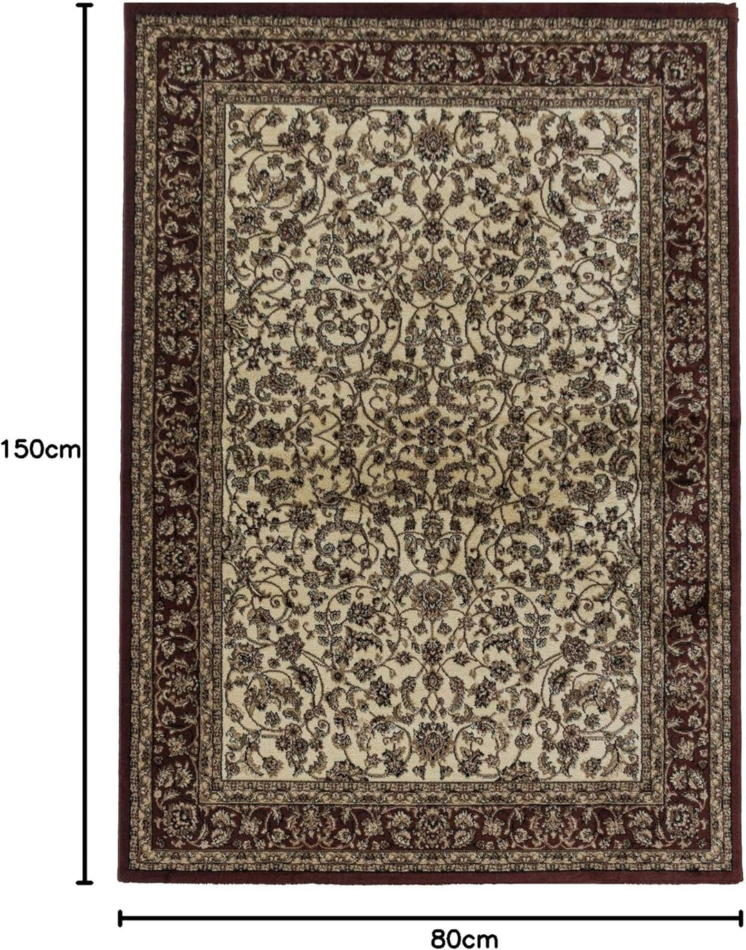 Carpetsale24 Orientteppich Rot 80x150 cm – Kurzflor Läufer im klassischen Vintage Stil für Flur, Sch