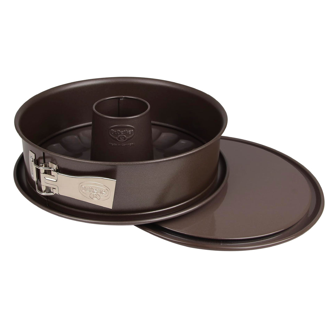 Dr. Oetker Springform Ø 28 cm, runde Backform der Serie Back-Edition aus Stahl mit 2 Böden - Flach-