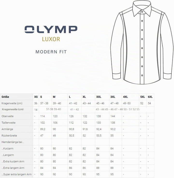 OLYMP Herren Businesshemd Langarm Luxor,Einfarbig,modern fit,New Kent 37 Blau 15, 37 Blau 15