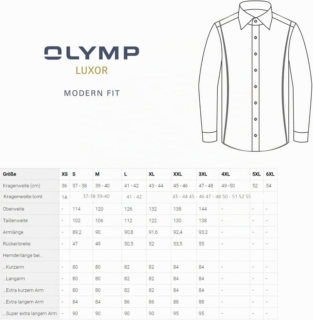 OLYMP Herren Oberhemd Langarm Luxor.24.Seven,Twill,modern fit,Global Kent 38 Bleu 11, 38 Bleu 11