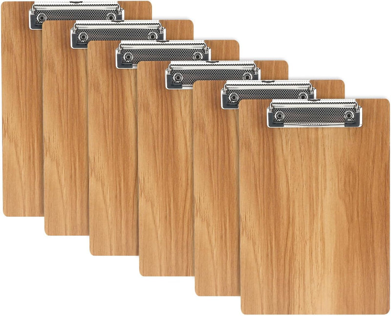 A5 Klemmbrett Holz,6 Stück Klemmbrett Schreibbrett mit Metalklemme,A5 Schreibplatte Klemmbretter Zwi