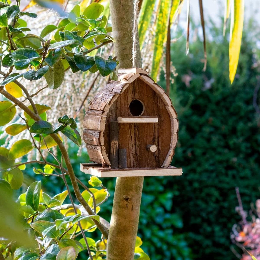 CKB LTD Nistkästen für Vögel Haus Holz Vogelhaus zum Aufhängen Hänge für Wildvögel rustikal natürlic