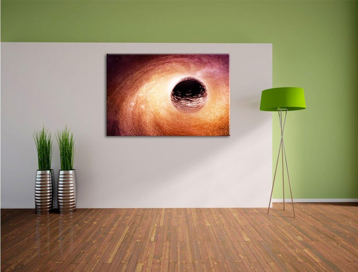 Pixxprint Loch mit Farbkontrasten / 100x70cm Leinwandbild bespannt auf Holzrahmen/Wandbild Kunstdruc