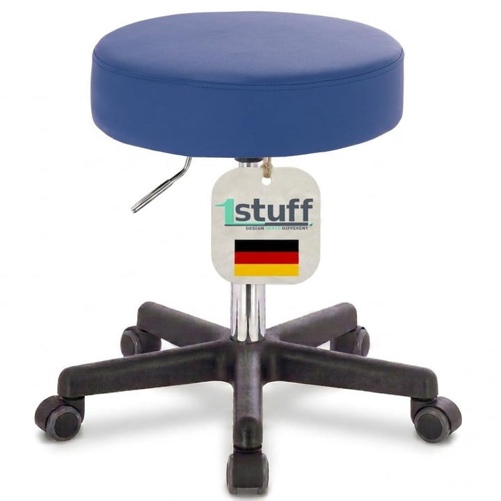 1stuff® XL Profi Rollhocker höhenverstellbar - 40 cm Sitzbreite - Sitzhöhe bis knapp 70cm - Arzthock