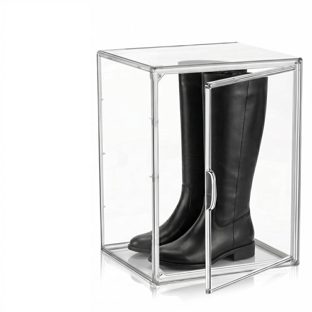 Acryl Schuhbox Stapelbar Transparent mit Magnetischer Tür, 40x25x30 cm Schuhaufbewahrungsbox, Multif