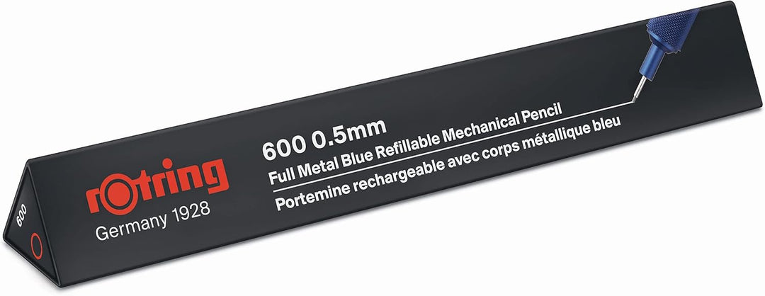 rOtring 600 Druckbleistift | 0,5 mm | Blau | Ergonomisches Vollmetallgehäuse Blau 0.5 mm, Blau 0.5 m