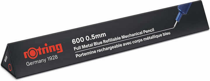 rOtring 600 Druckbleistift | 0,5 mm | Blau | Ergonomisches Vollmetallgehäuse Blau 0.5 mm, Blau 0.5 m