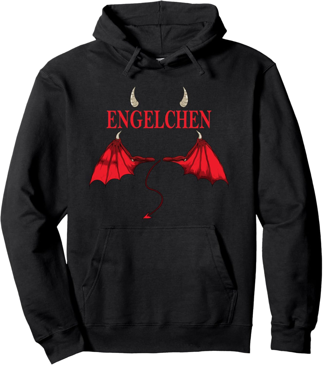 Engelchen Teufelchen Kostüm Flügel Fasching Hörner Karneval Pullover Hoodie