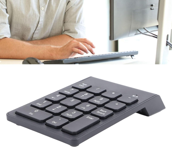 VBESTLIFE Drahtlose Nummernblöcke, Ziffernblock Numpad 18 Tasten Tragbare Bluetooth 5.0-Finanzbuchha