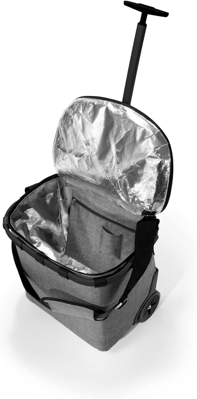 reisenthel carrycruiser iso Twist Silver - Tragbarer und verschliessbarer Einkaufstrolley mit Kühlfu