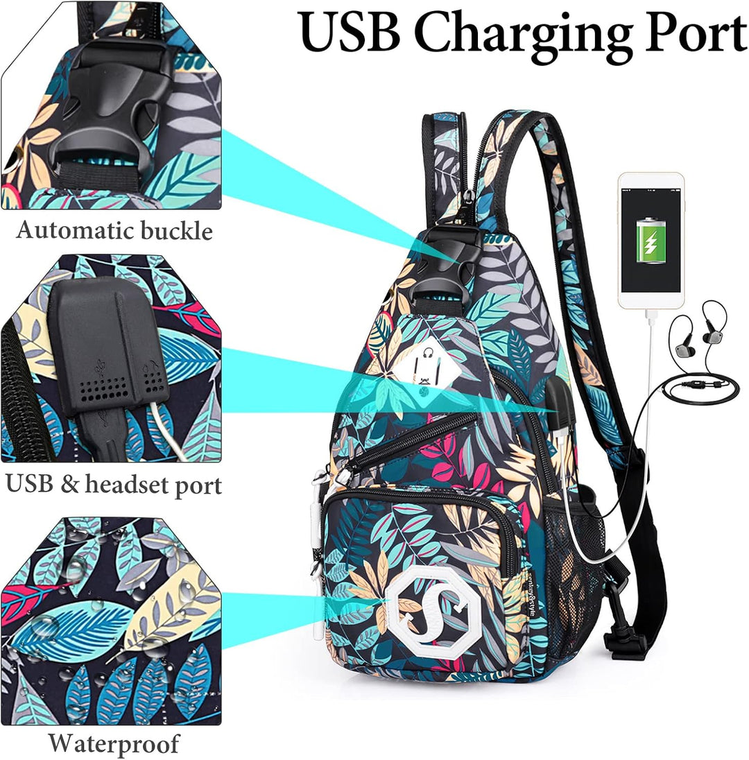 VARLIVOO Mode Damen Sling Bag Crossbody Bag Frauen Schultertasche Umhängetaschen Hiking Reisen Sling