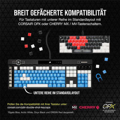 Corsair PBT DOUBLE-SHOT PRO-Tastenkappen-Mod-Kit (Double-Shot-PBT-Tastenkappen, Untere Reihe im Stan