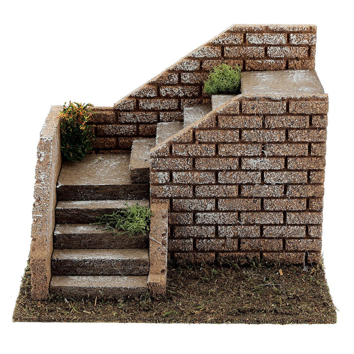 Holyart Treppe eckig mit Backsteinen für Krippe, 20x15x15 cm