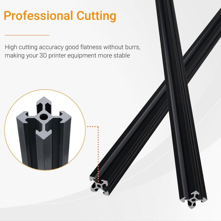 CNCYEAH 4 Stück V Typ Systemprofile 2020 200mm Aluminiumprofil Extrusions Eloxierte Linearschiene+4p