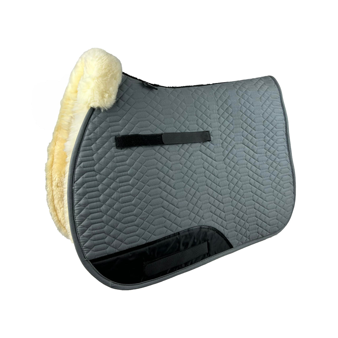Engel Reitsport Lammfell Schabracke Fully Lined SCHABRA2-VSS-GRA-MED Stoff grau Fell med. Vielseitig