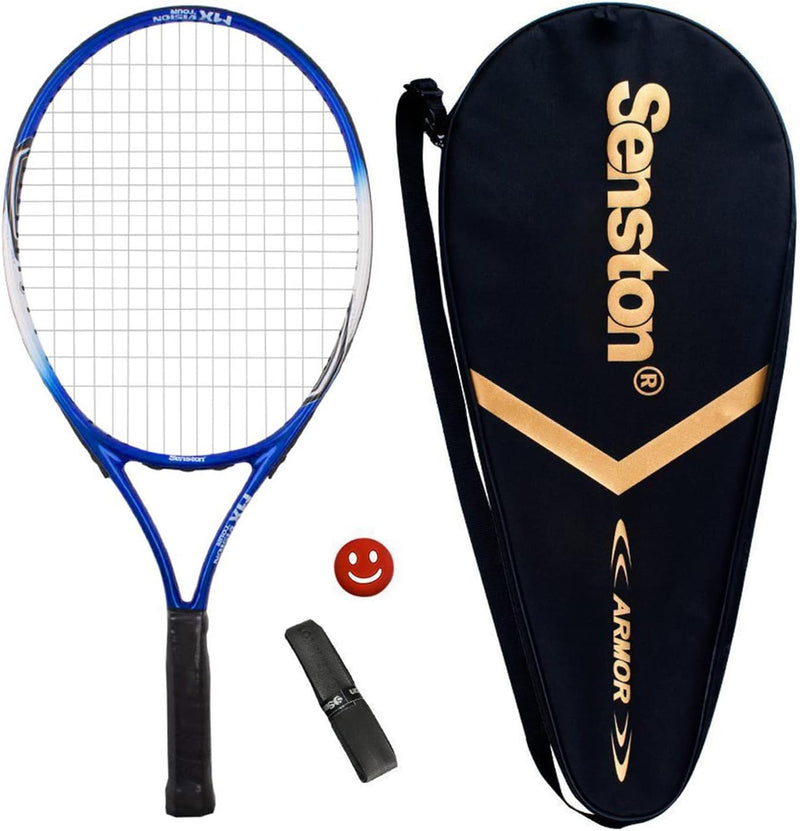 Senston Tennisschläger 19/23/25 One-Piece-Design Tennis Schläger Set mit Tennistasche,Overgrip,Vibra