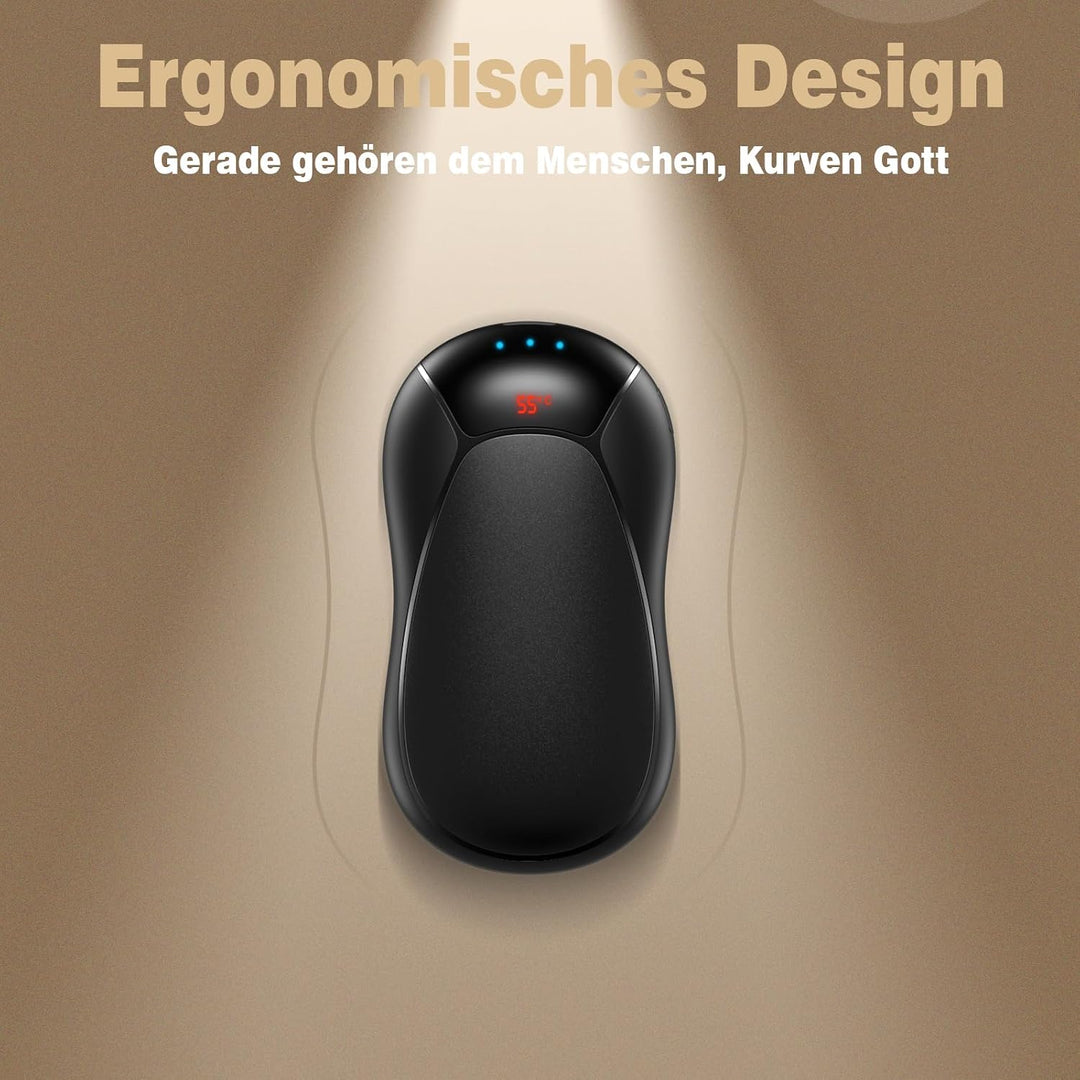 Handwärmer Elektrisch 2er Set 8000mAh, Taschenwärmer Wiederverwendbar 2s Schnelles Aufheizen, Ergono