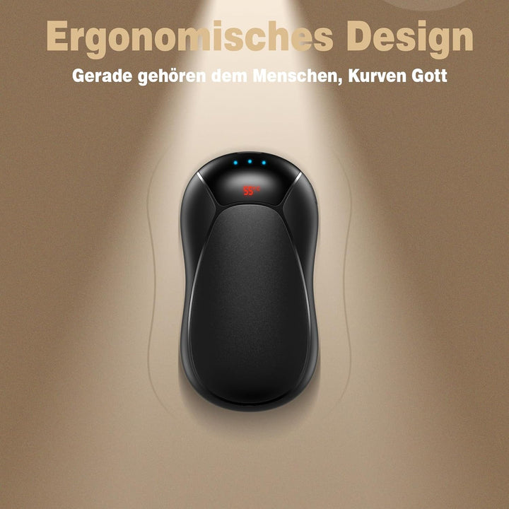 Handwärmer Elektrisch 2er Set 8000mAh, Taschenwärmer Wiederverwendbar 2s Schnelles Aufheizen, Ergono