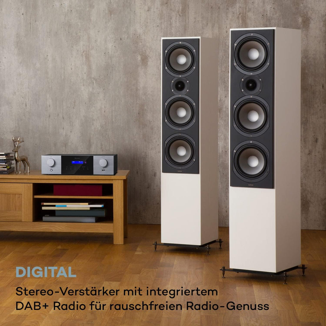 Auna AMP-4000 DAB HiFi-Stereo-Verstärker, DAB+-Radio, Stereo Verstärker, USB Fernbedienung, Amplifie