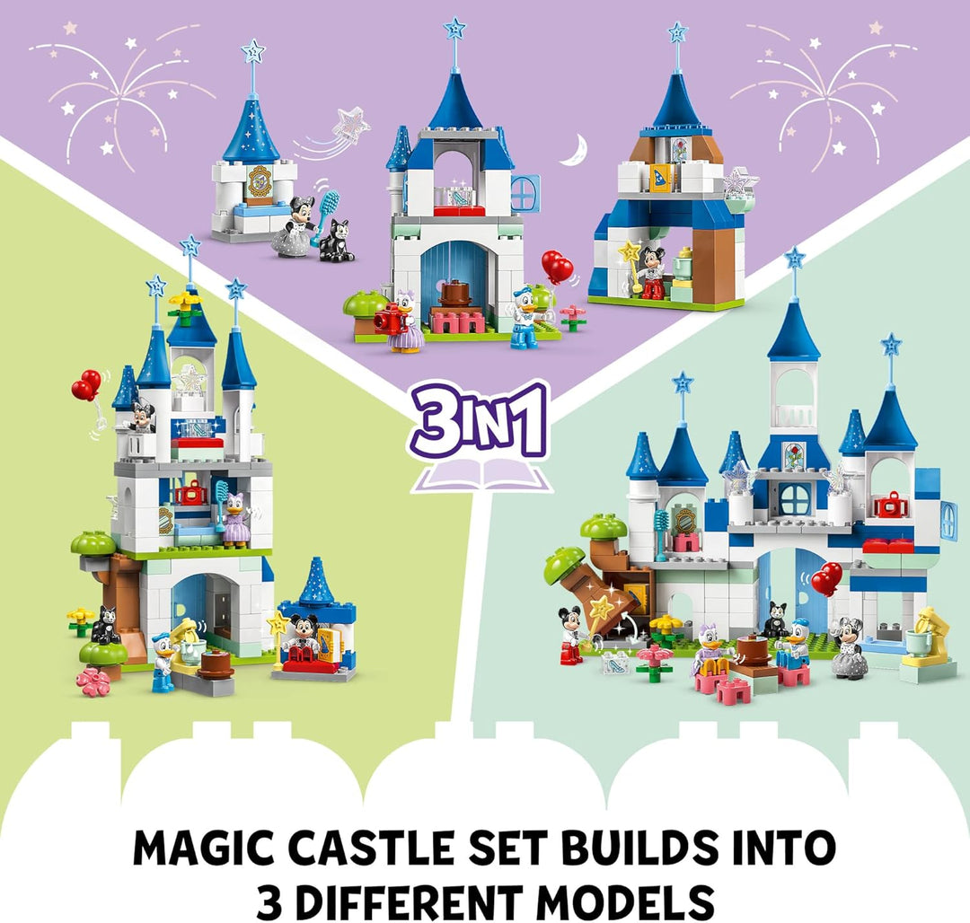 Lego DUPLO Disney 3 in 1 Magic Castle 10998 Bauset zum Familienspiel mit 5 Disney-Figuren inklusive