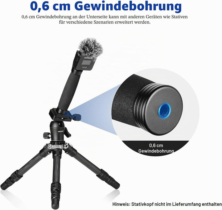 NEEWER 12"/30cm Teleskop Interview Mikrofongriff für Wireless Go, Lavalier Videomikrofon Handheld Ad