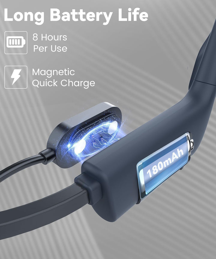 MONODEAL Kopfhörer Schwimmen, IP68 Knochenschall Kopfhörer Bluetooth 5.3 Sport Bone Conduction Kabel