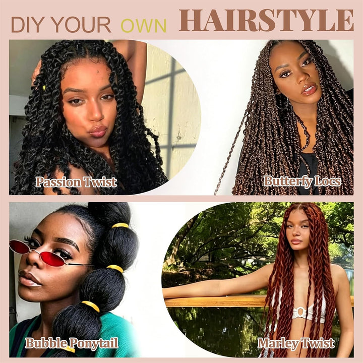 LPARMJIT Springy Afro Twist Haar 24 Zoll 8 Packungen Vorgetrennte Kinky Marley Twist Flechten Haar F
