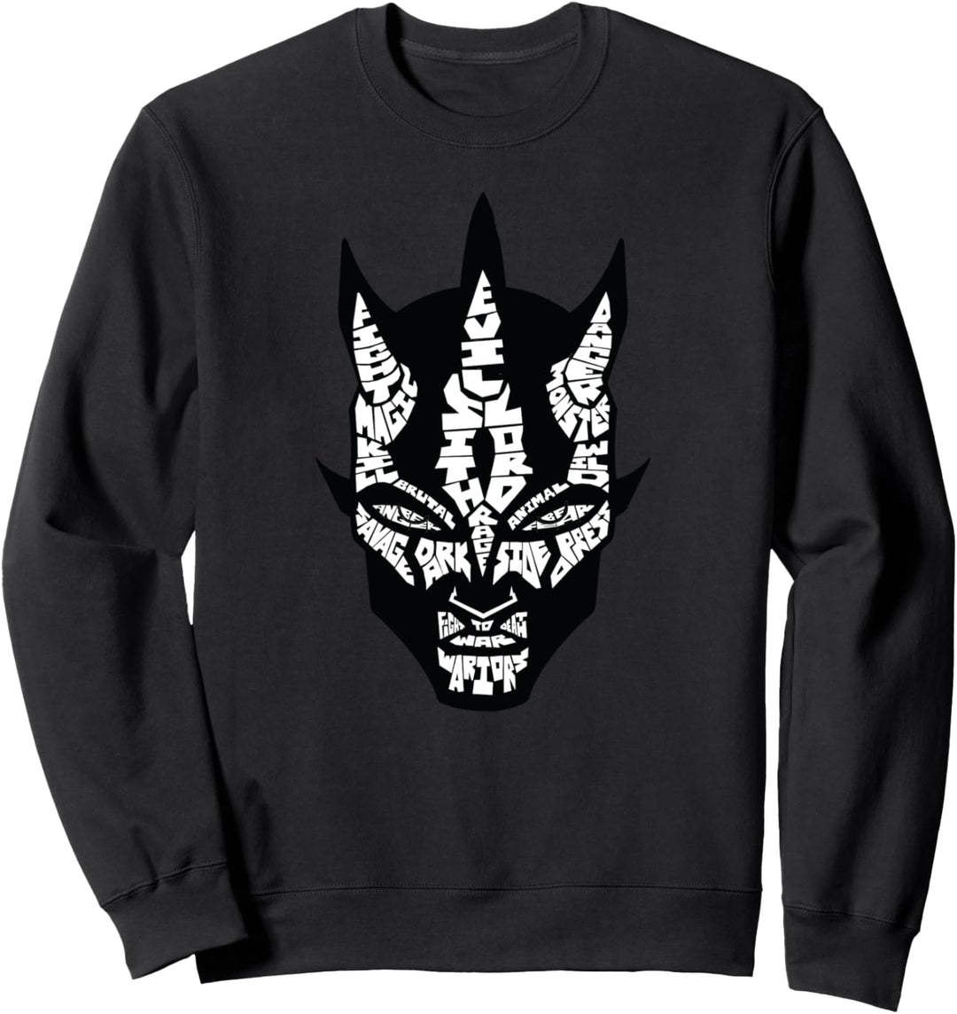 Star Wars Darth Maul Word Play White Sweatshirt