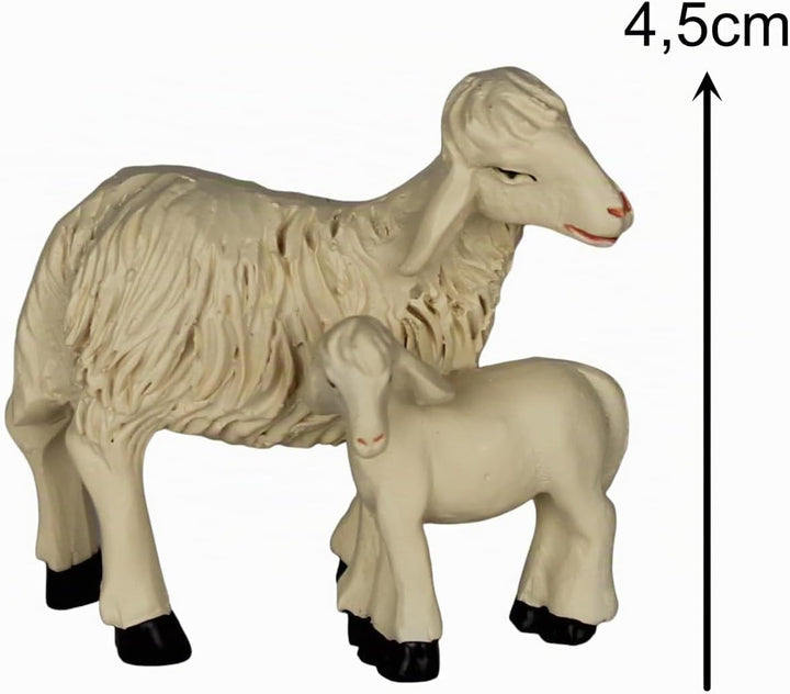 ZICOM Krippenzubehör Tiere Schafset ca. 5cm 6-TLG. Polyresin