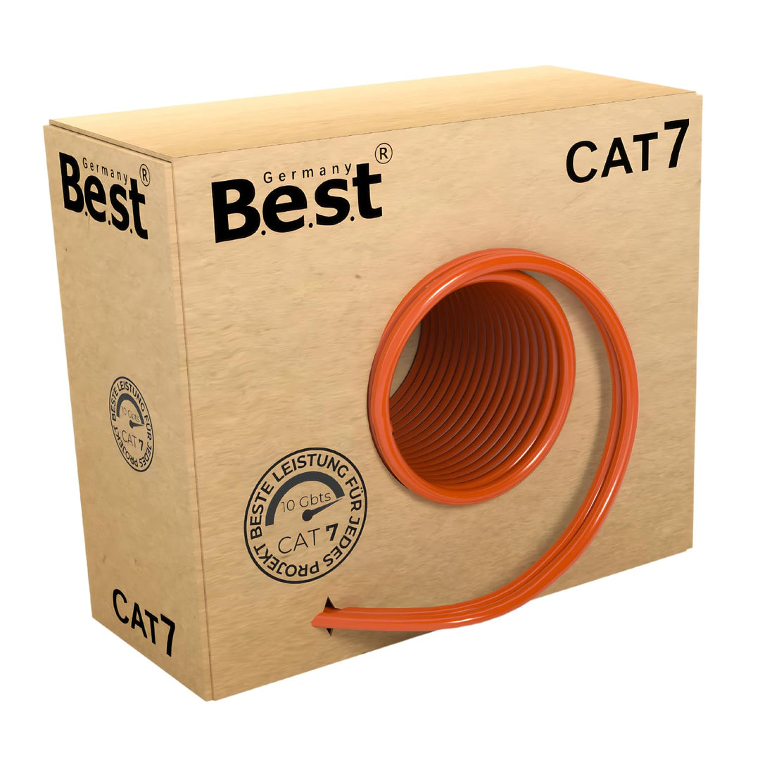 Germany B.e.s.t CAT 7 Verlegekabel 50m Duplex Best Gigabit Netzwerkkabel Kupfer LAN 1000Mhz S/FTP Ka