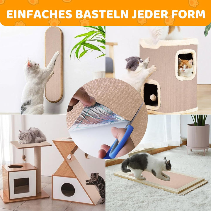 Storystore Selbstklebend Kratzmatte Katze, 40cm x 200cm Katzen Kratzmatte Kratzschutz Sofa Katze, DI