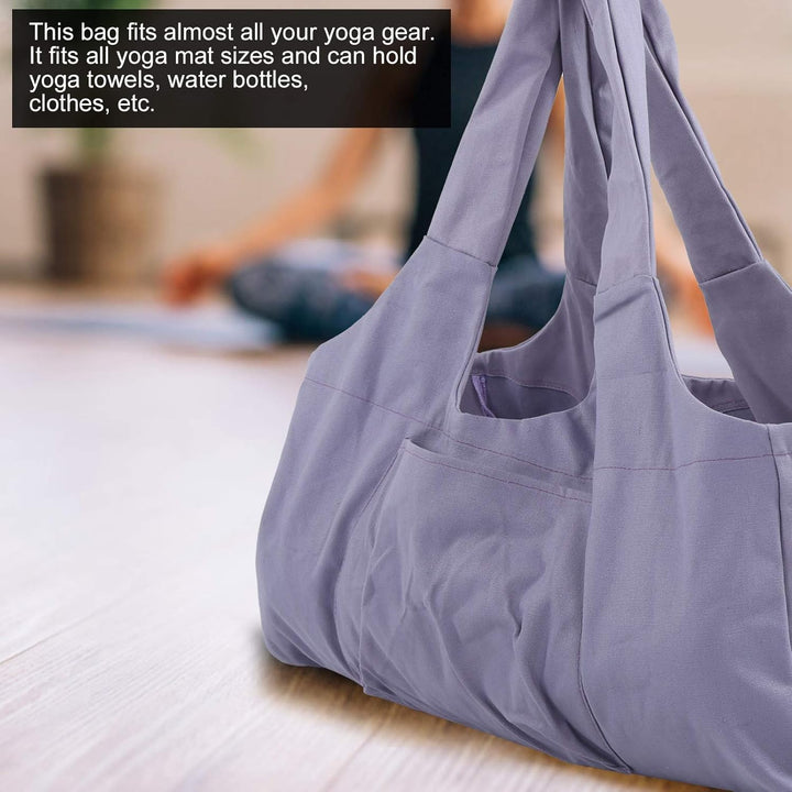 Yogatasche, Lila übergrosse Sporttasche, Wasserdicht Tragetasche für Yogamatten Canvas-Material Dame