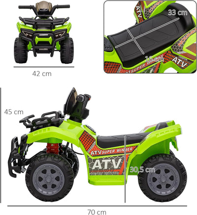 HOMCOM Mini Elektro-Quad Kinder Elektro ATV Frontlicht Kinderfahrzeug Elektroquad für 18-36 Monate K