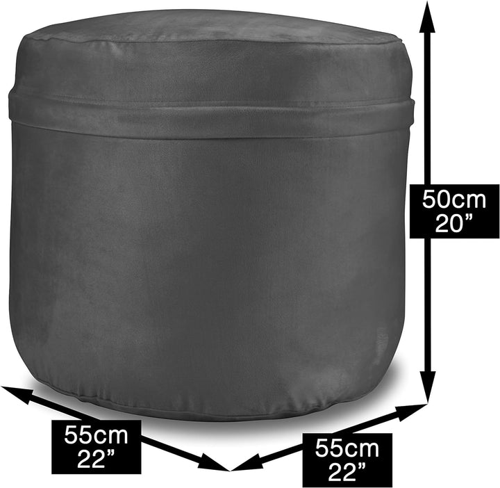 Charlie & Finn Lounge Set in Platin Grau für den riesigen Giga Sitzsack Komfortable Nackenrolle und