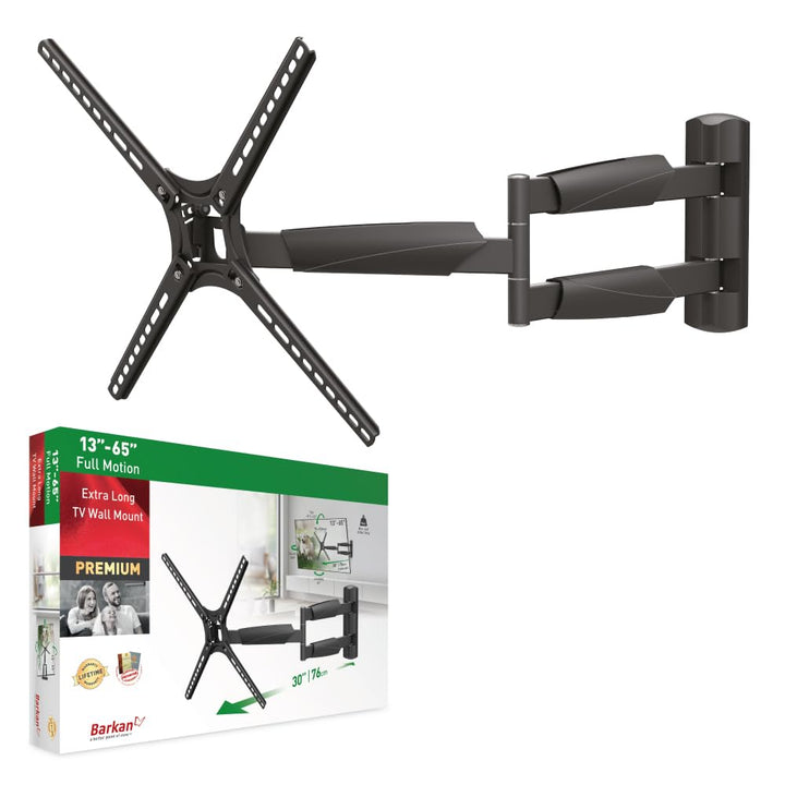Barkan BM343XL Lange TV Wandhalterung, 13 - 65 Zoll Schwenkbar / Neigbar / Vollbewegung flach &amp; Curv