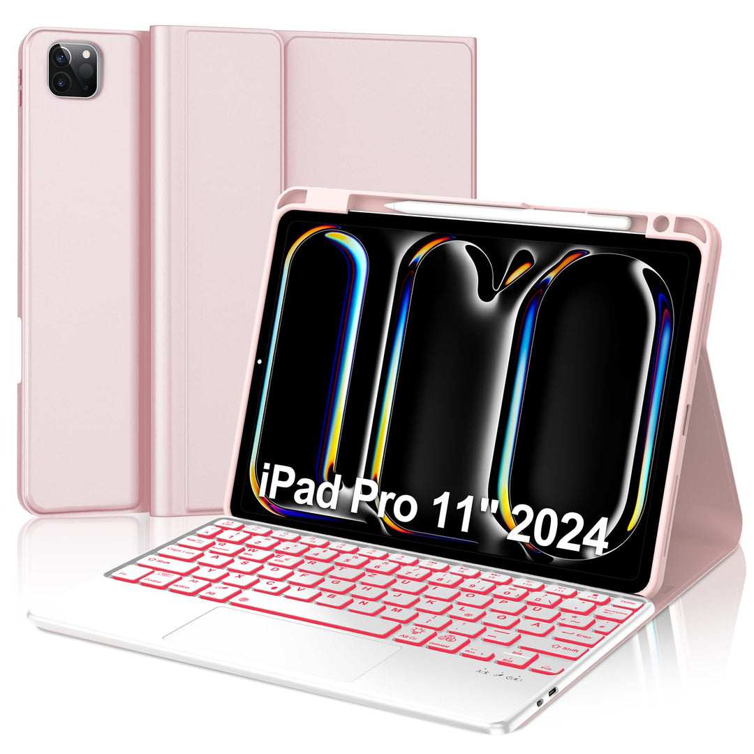 IVEOPPE Hülle mit Tastatur für iPad Pro 11" M5 2025/M4 2024 Con Touchpad, Deutsches QWERTZ Layout, M