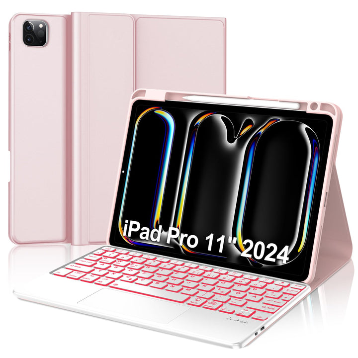 IVEOPPE Hülle mit Tastatur für iPad Pro 11" M5 2025/M4 2024 Con Touchpad, Deutsches QWERTZ Layout, M