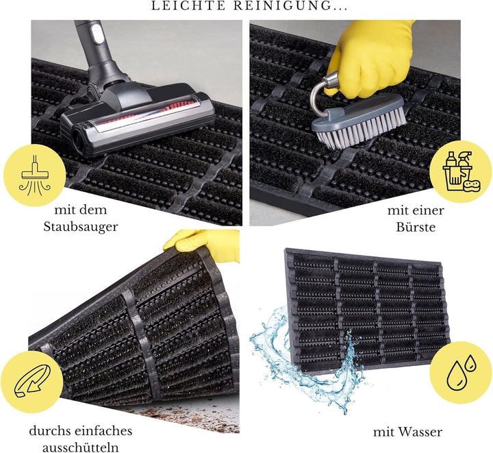 Hanse Home Brushes Fussmatte Kokos und Gummi 45x75cm – rutschfeste Schmutzfangmatte für Innen und Au